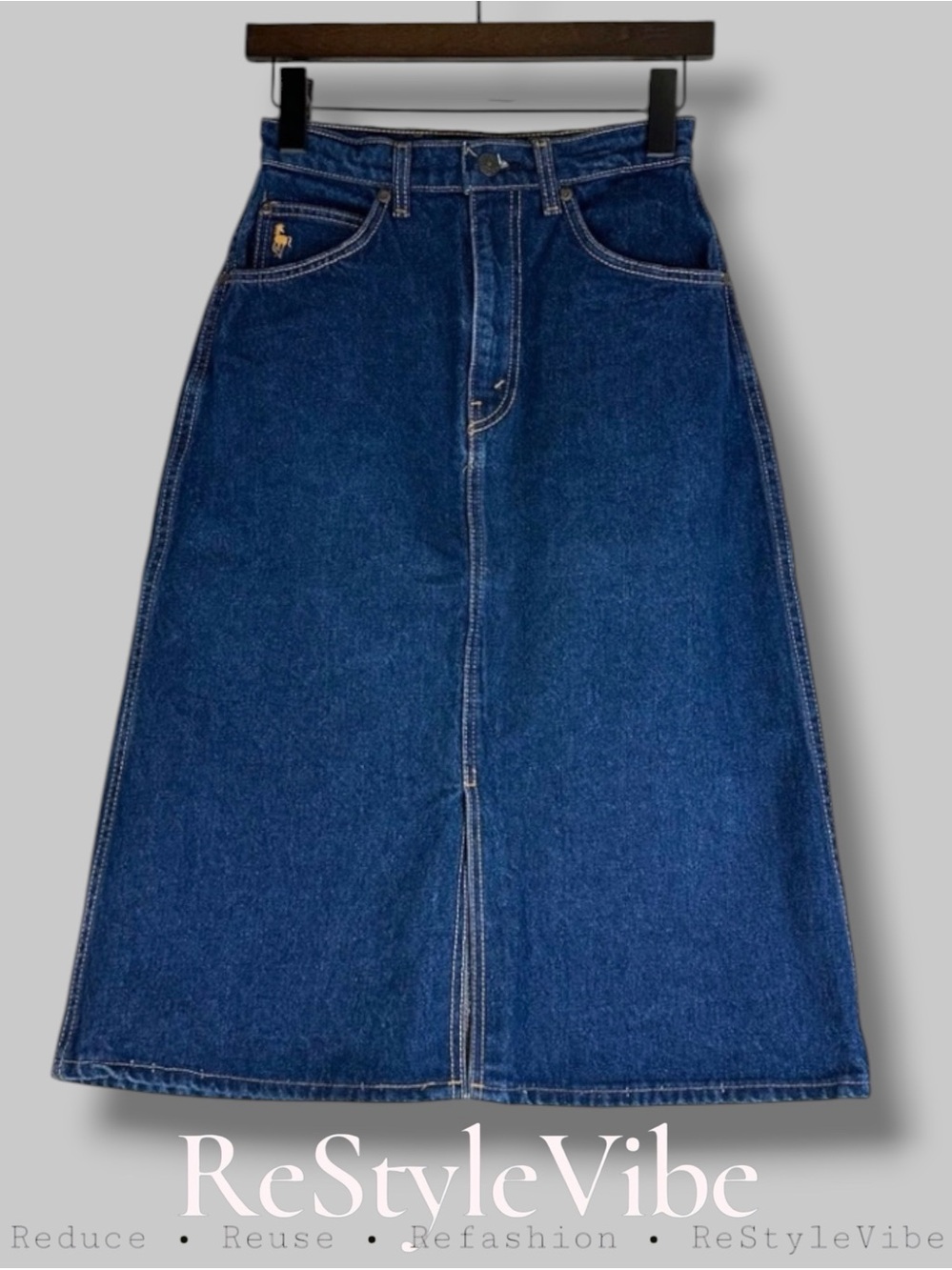HUNT CLUB Women’s Size 7 Denim Jean Skirt Pencil Style Front Slit